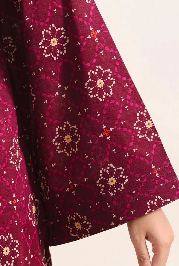 Magenta Printed Lawn – Unstitched 3 Piece Suit