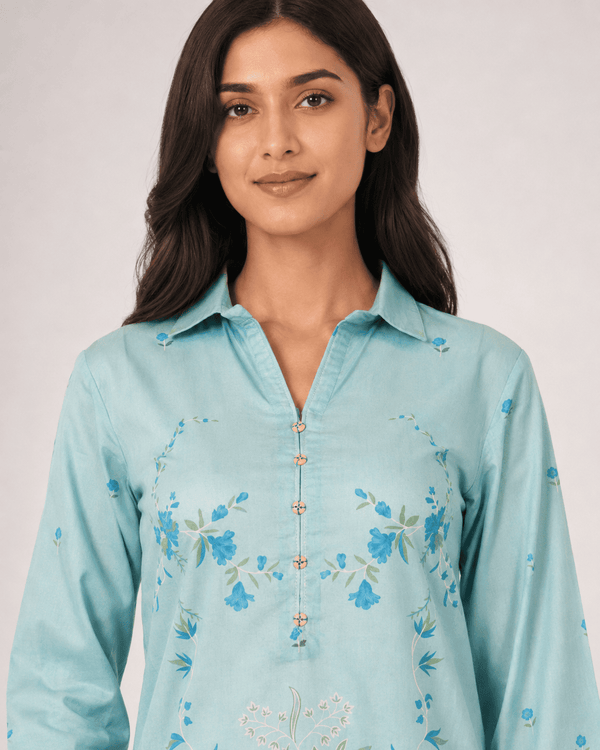BlueBall Mist – Stitched Lawn 2 Piece Co-ord Set