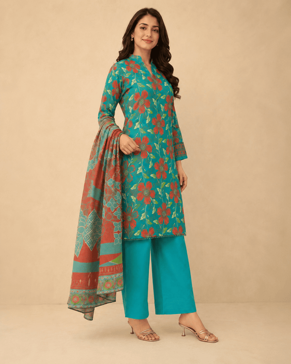 Emerald Rouge – Stitched Lawn 3 Piece Suit