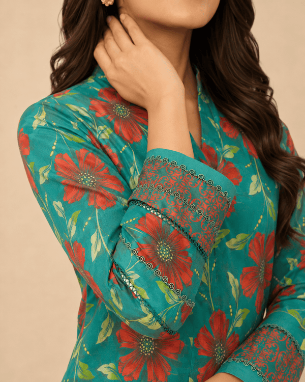 Emerald Rouge – Stitched Lawn 3 Piece Suit