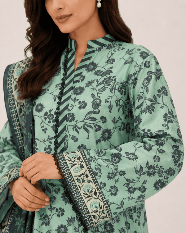 Mint Serenade – Stitched Lawn 3 Piece Suit