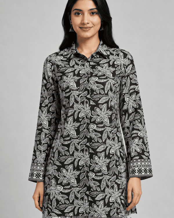 Monochrome Muse – Stitched Cambric Slub Suit