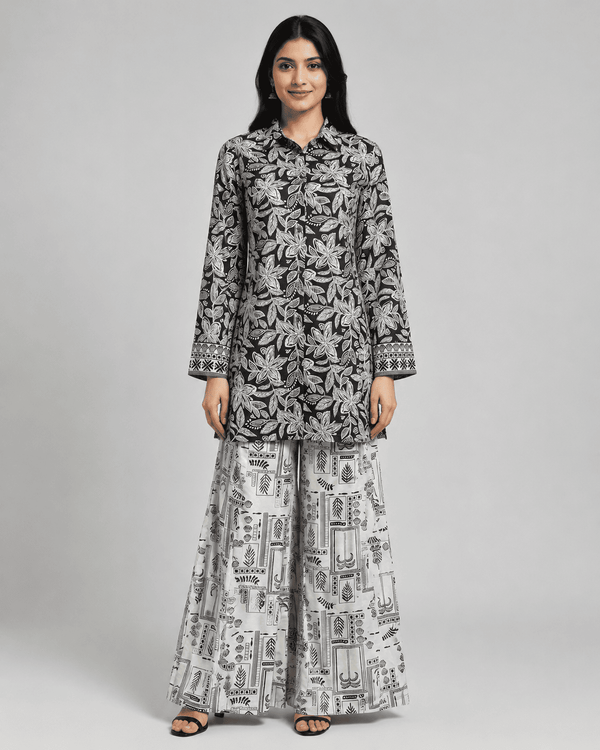 Monochrome Muse – Stitched Cambric Slub Suit