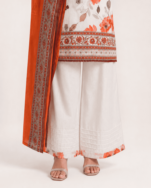 Terracotta Bloom – Stitched Lawn 3 Piece Suit
