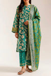 Sea Green Printed Lawn – Unstitched 3 Piece Suit
