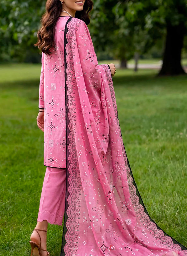 Pink Printed Lawn – Unstitched 3 Piece Suit