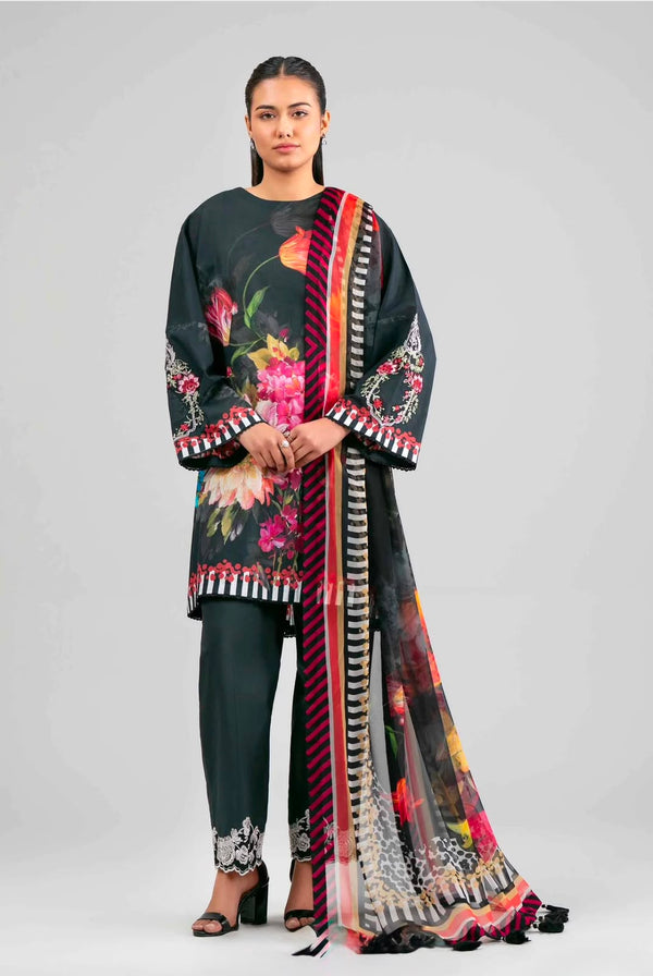 Floral Style – Unstitched Lawn 3 Piece Suit