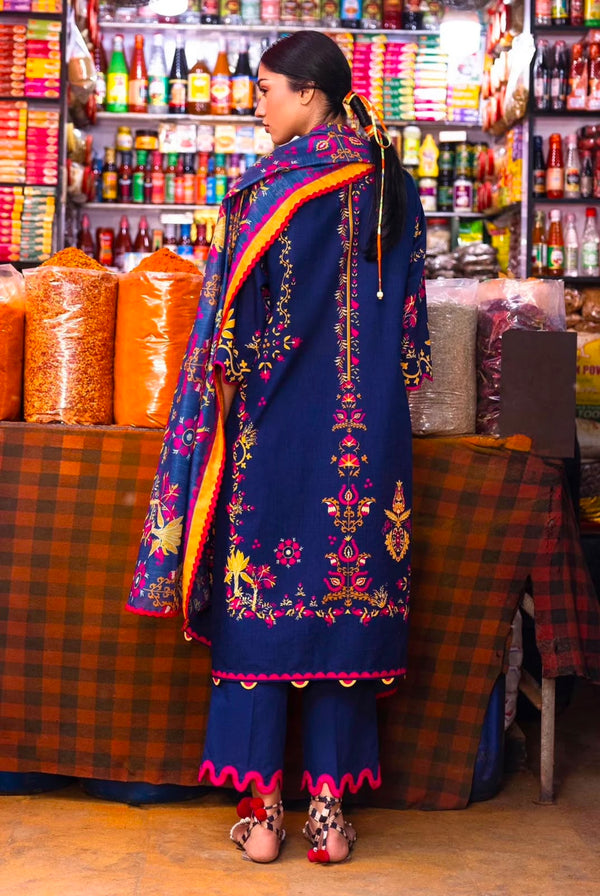 Unstitched Embroidered Lawn 3 Piece Suit