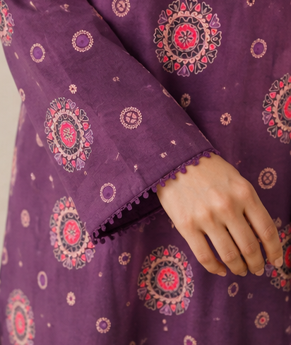 Midnight Purple – Stitched Cotton 2 Piece Suit